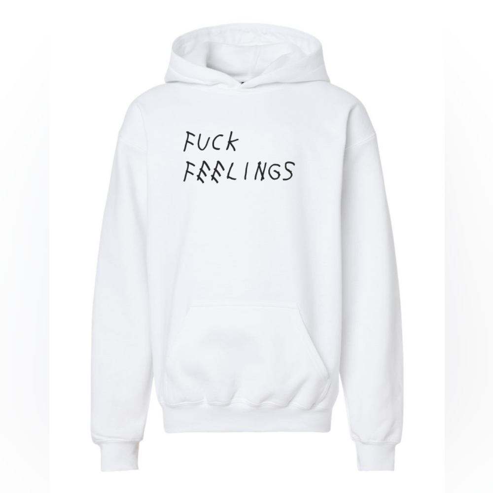 F Feelings Pullover Hoodie White